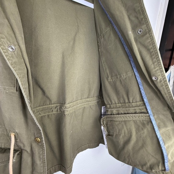 Levi Strauss Co Utility Jacket Olive Green Button Front Drawstring Waist Wmn S - Picture 8 of 11